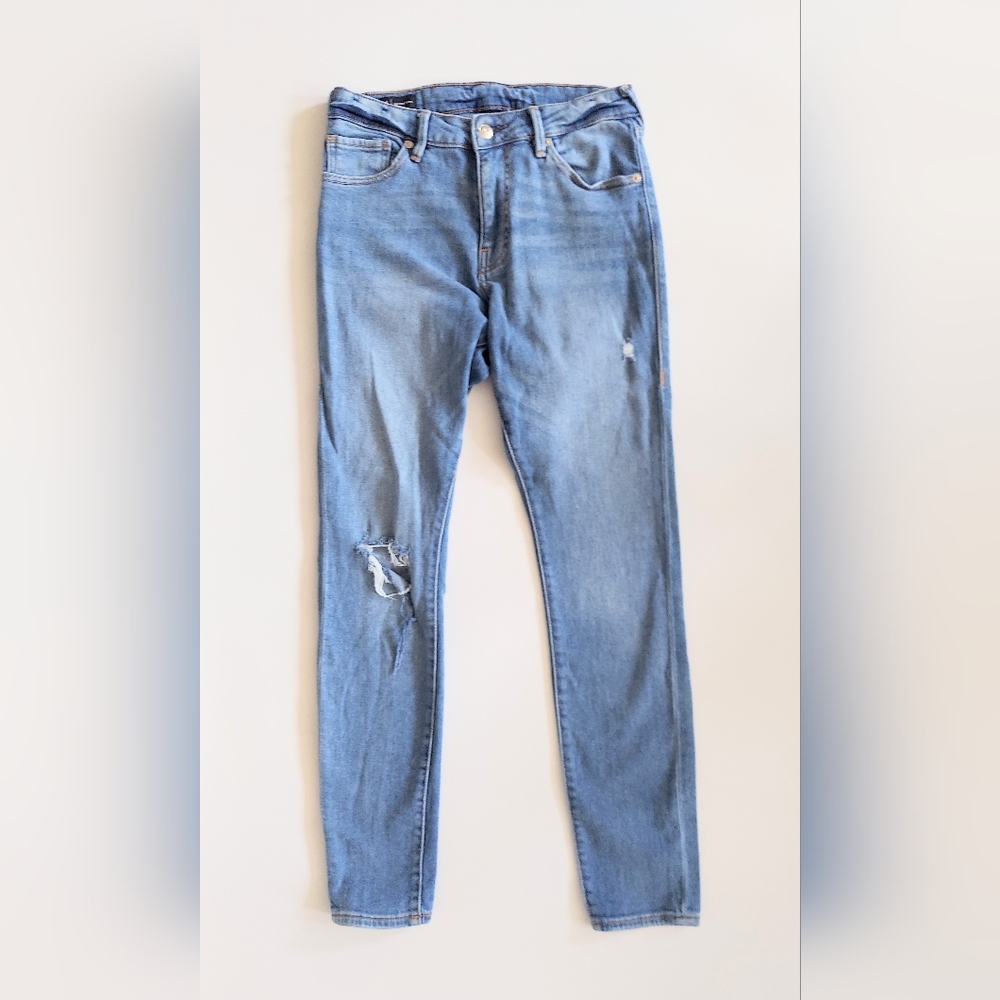 True Religion Jennie Curvy High Rise Distressed Skinny Jeans Size US 6 EU 28
